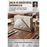 2 Li 18/10 Çelik Peçetelik Horeca Endüstriyel Metal Peçetelik Masaüstü Kafe Restoran Ev Tipi Peçete Tutucu 723505 - 001 - Beyaz - 0,5 ml