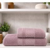 2 Li Banyo Havlu Seti Pamuklu Büyük Boy / 90 x 150 Cm Banyo Havlu - 50 x 90 Cm El Yüz Baş Havlu / Hamam Seti / Battal Boy Havlu Seti - Lila - 90 x 150 cm - 50 x 90 cm