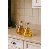 2 Li Borosilikat Cam Mantar Kapaklı Yağdanlık 500 Ml Liya Beyaz