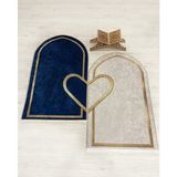 2 Li Çift Seccadesi Ebat 75 x 125 Lacivert - Bej - 75 x 125 cm