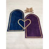 2 Li Çift Seccadesi Ebat 75 x 125 Lacivert - Mor - 75 x 125 cm