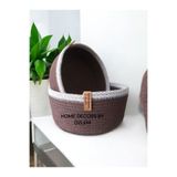 2 Li Hasır Sepet Takımı Düzenleyici Organizer Saklama Kutusu Handmade-22x10/20x8cm OZLEM1446