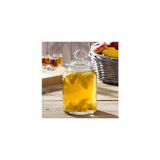 2 Li Kıtchen Kavanoz Plastik Contalı Cam Kapaklı 1.5 Litre 12X22 CM-98673 - Beyaz - 1,5 lt