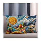2 Li Kombin Punch Nakış Desen 3 Boyutlu Dijital Baskılı Kırlent Kılıfı - Metalik - 43 x 43 cm