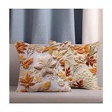 2 Li Kombin Punch Nakış Desen Dijital Baskılı Kırlent Kılıfı - Sarı - 43 x 43 cm