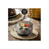 2 Li Lüks Kristal Cam Bardak Kulplu Magnolya Tatlılık Kupa 410ml