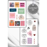 2 Li Manifest/motivasyon/olumlama Sticker Seti/laptop/defter/ajanda/telefon - Çok Renkli - 13,5x19 cm - Kuşe Parlak