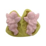 2 Li Melek Şeklinde Silikon Pasta ve Seker Hamuru Kalibi 5x3,5x1 cm