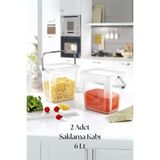2 Li Multibox Erzak Saklama Kabı & Saklama Kutusu 6 Lt Şeffaf - 001-Renkli - Standart