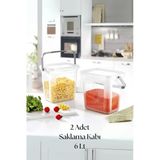 2 Li Multibox Erzak Saklama Kabı & Saklama Kutusu 6 Lt Şeffaf