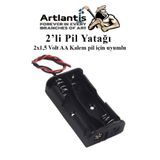 2 Li Pil Yatağı Deney 1 Adet Pil Yuvası Pil Kutusu Aa Kalem Kalın Pil 2X1,5 Volt Yaylı Pil Yuvası