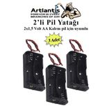 2 Li Pil Yatagi Deney 3 Adet Pil Yuvasi Pil Kutusu Aa Kalem Kalin Pil 2X1,5 Volt Yayli Pil Yuvasi