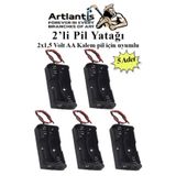 2 Li Pil Yatagi Deney 5 Adet Pil Yuvasi Pil Kutusu Aa Kalem Kalin Pil 2X1,5 Volt Yayli Pil Yuvasi