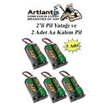 2 Li Pil Yatagi Deney 5 Adet Ve 10 Adet 1.5V Pil 1 Paket Pil Yuvasi Pil Kutusu Aa Kalem Kalin Pil 2X1,5 Volt Yayli Pil Yuvasi