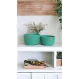 2 li Sepet Takım Hasır Sepet Düzenleyici Organizer Saklama Kutusu Dekorasyon 25x14-22x13 1001000009554