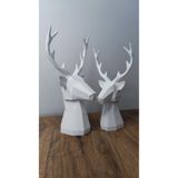 2 li Set Geyik Figürlü Modern Dekoratif Hediyelik Biblo Beyaz 22cm/19cm GizzStore Home, TYBYGQYXRUGFRIRL09
