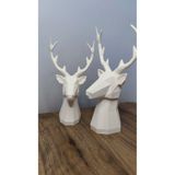 2 li Set Geyik Figürlü Modern Dekoratif Hediyelik Biblo Kemik Beyazı 22cm/19cm GizzStore Home, TYBQ9X9M9AZYLDRI59