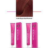 2 Li Set Premium 6.66 Koyu Kızıl Kumral - Kalıcı Krem Saç Boyası 2 x 50 G Tüp Nemere
