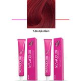 2 Li Set Premium 7.66 Aşk Alevi - Kalıcı Krem Saç Boyası 2 x 50 G Tüp Nemere