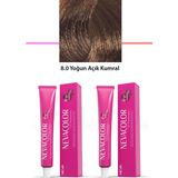 2 Li Set Premium 8.0 Yoğun Açık Kumral - Kalıcı Krem Saç Boyası 2 x 50 G Tüp Nemere