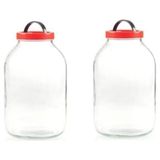 2 Litre Cam Saklama Kavanozu, Turşu ve Bakliyat Için, Şeffaf ve Sağlam - Altın