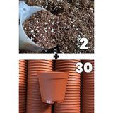 2 Litre Kaktüs Sukulent Yetiştirme Toprağı Ve 30 Adet 5.5 Cm Kaktüs Sukulent Saksısı