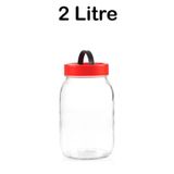 2 Litre Kapaklı Cam Turşu Bakliyat Saklama Kabı Kavanozu