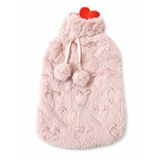 2 Litre Peluş Kılıflı Sıcak Su Torbası Uzun Süre Sıcak Tutan Kalp Desenli Termal Isı Torbası Adet Sancısı Kas Gevşetici Bel ve Sırt Ağrısı İçin (Pembe)
