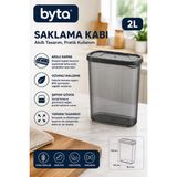 2 Litre Sürgü Kapaklı Erzak Saklama Kabı Şeffaf Bpa Içermeyen Mutfak Düzenleyici