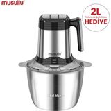 2 Lt Çelik ve Plastik Hazneli Çok Amaçlı Blender Doğrayıcı Gri - Altın - Gri