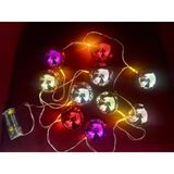 2 Metre 10 Led Pilli 2 Kademeli Parlak Top Led Yılbaşı Ağacı Süsü