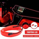 2 Metre 12V Kırmızı İp Neon İp Led Araç İçi Neon Led