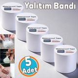 2 Metre Çatı Izolasyon Bandı Su Sızdırmazlık Geçirmezlik Yalıtım Çamur Tamir Çatlak Boru Bant 5 Adet - Gri - 1