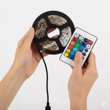 2 Metre Kumandalı Usb Led Şerit Işık – Renk Ayarlı Dekoratif Ortam Ve Ambiyans Aydınlatması (2818)