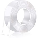 2 Metre Su Sızdırmaz Çift Taraflı Şeffaf Bant LTS-BND06 (Uzunluk 2m, GENIŞLIK:30MM, Kalınlık:1mm) Ekstra Güçlü Yıkanabilir Ince Nano Bant, Halı, Ev, Mutfak, Banyo, Araba Veya Ofis