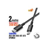 2 Metre Type-C Uzun Hızlı Şarj Kablosu Type-C Den Type-C Ye Samsung A53 A54 A55 A72 A73 Uyumlu