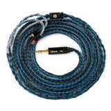 2 Metre Uzunluk Kulaklık Kablosu KBEAR ST16 Plus 16 çekirdekli 2M Uzunluk IEM Kablo 5N OCC Gümüş Kaplama Yükseltme Örgülü Kulaklık Uzatma Kabloları 3,5 Altın Kaplama Fişli (3,5 mm 2PIN 0,78 MM, Siyah