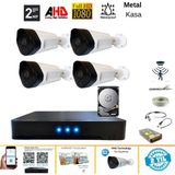 2 Mp 1080P 4 Metal Kasa Kameralı Dış Mekan Ahd Güvenlik Sistemi 250 GB HDD Dahil - ST24250TM