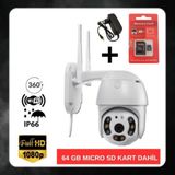 2 Mp Sesli Wıfı Özellikli Ptz Mini Speed Dome Güvenlik Kamerası 64 GB Mıcro Sd Kart Dahil BT-170164