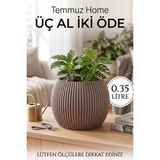 2 No 0.35 Litre Kaktüs ve Çiçekler Için Dekoratif Yuvarlak Mercan Saksı