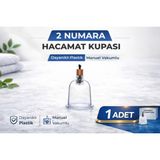 2 Numara Hacamat Kupası 1 Adet Vakumlu Kupa Bardak Dayanıklı Plastik Manuel Hacamat Kabı
