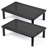 2 Paket Masaüstü Yükseltici, 3 Yüksekliği Ayarlanabilir Monitör Standı, 2 Monitör, PC, Bilgisayar, Yazıcı, iMac, Masaüstü Monitör Standı Havalandırmalı Platformlu Hava Akışı için DOLALIKE