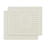 2 Paket Mutfak Lavabo Matı, 12'' x 10" Mutfak Tezgahı için Bulaşık Kurutma Matı, Dayanıklı Kauçuk Bulaşık Boşaltma Matı, Izgara Lavabo Matı, Kare Beyaz