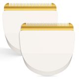 2 Paket Profesyonel Fıstık Yedek Bıçak-Hassas Öğütülmüş Pürüzsüz Kesim için, Geçmeli Wahl Fıstık Makası ve Düzelticilerle Uyumlu #2068-300, Beyaz/Altın