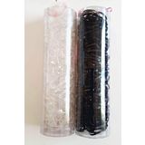 2 Paket Siyah/Şeffaf Renk Saç Örgü Lastiği
