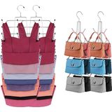 2 Paket Tank Top Askı Sütyen Düzenleyici ve Dolap Için 2 Paket Çanta Askısı, Metal Yerden Tas - Çok Renkli