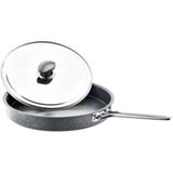 2 Parça 34 cm Bio Granit Metal Kapaklı Hamsi Tavası, Sütlü Kahve Rengi - Seçenek 1 - Ahşap - Ceviz