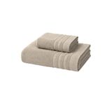 2 Parça Banyo Havlusu Seti Pamuklu Sude 70x140 + 50x85 Cm (Bej)