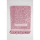 2 Parça Jakarlı Banyo Havlu Takımı %100 Pamuklu 90X150 cm Arden Pembe - 90 x 170 cm