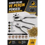 2 Parça Kemer Delme ve Perçin Pensesi Seti 100 Adet Metal Perçinli Deri Delici Pense 2-4.5 mm Delme Ölçüleri